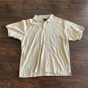 Burberry Golf Men's Tan/Cream Short Sleeve Button Up Polo Shirt Size XL